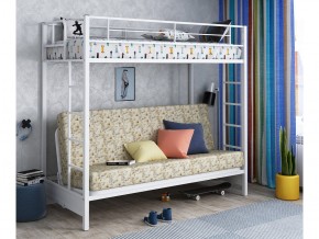 Двухъярусная кровать с диваном Мадлен белая-пифагор в Тавде - tavda.magazinmebel.ru | фото