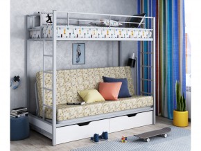 Двухъярусная кровать с диваном Мадлен ЯЯ Серый-пифагор в Тавде - tavda.magazinmebel.ru | фото - изображение 1