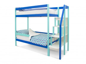Двухъярусная кровать Svogen с бортиком мятно-синий в Тавде - tavda.magazinmebel.ru | фото - изображение 1