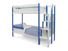 Двухъярусная кровать Svogen с бортиком синий-белый в Тавде - tavda.magazinmebel.ru | фото - изображение 1
