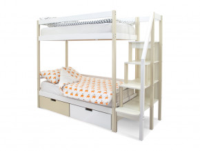 Двухъярусная кровать Svogen с ящиками бежево-белый в Тавде - tavda.magazinmebel.ru | фото - изображение 1