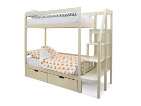 Двухъярусная кровать Svogen с ящиками бежевый в Тавде - tavda.magazinmebel.ru | фото