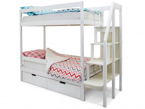 Двухъярусная кровать Svogen с ящиками и бортиком белый в Тавде - tavda.magazinmebel.ru | фото - изображение 1