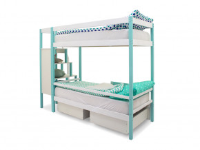 Двухъярусная кровать Svogen с ящиками и бортиком мятно-белый в Тавде - tavda.magazinmebel.ru | фото - изображение 4