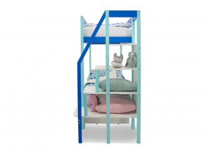 Двухъярусная кровать Svogen с ящиками и бортиком мятно-синий в Тавде - tavda.magazinmebel.ru | фото - изображение 3