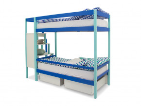 Двухъярусная кровать Svogen с ящиками и бортиком мятно-синий в Тавде - tavda.magazinmebel.ru | фото - изображение 4
