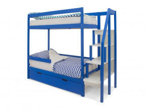 Двухъярусная кровать Svogen с ящиками и бортиком синий в Тавде - tavda.magazinmebel.ru | фото - изображение 1