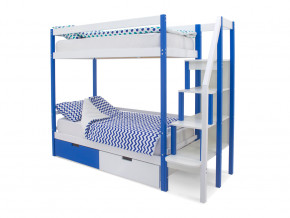 Двухъярусная кровать Svogen с ящиками сине-белый в Тавде - tavda.magazinmebel.ru | фото