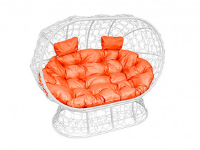 Кокон Лежебока на подставке с ротангом оранжевая подушка в Тавде - tavda.magazinmebel.ru | фото
