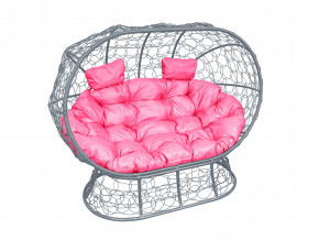 Кокон Лежебока на подставке с ротангом розовая подушка в Тавде - tavda.magazinmebel.ru | фото