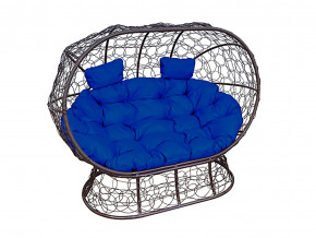 Кокон Лежебока на подставке с ротангом синяя подушка в Тавде - tavda.magazinmebel.ru | фото - изображение 1