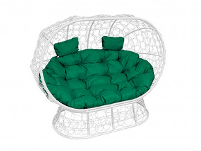 Кокон Лежебока на подставке с ротангом зелёная подушка в Тавде - tavda.magazinmebel.ru | фото