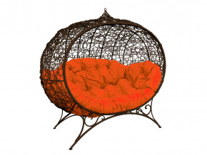 Кокон Улей на ножках с ротангом оранжевая подушка в Тавде - tavda.magazinmebel.ru | фото