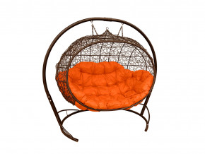Кокон Улей подвесной с ротангом оранжевая подушка в Тавде - tavda.magazinmebel.ru | фото - изображение 1