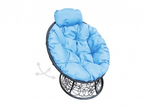 Кресло Папасан мини пружинка с ротангом голубая подушка в Тавде - tavda.magazinmebel.ru | фото - изображение 1