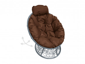 Кресло Папасан мини пружинка с ротангом коричневая подушка в Тавде - tavda.magazinmebel.ru | фото