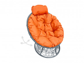 Кресло Папасан мини пружинка с ротангом оранжевая подушка в Тавде - tavda.magazinmebel.ru | фото - изображение 1