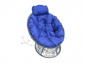 Кресло Папасан мини пружинка с ротангом синяя подушка в Тавде - tavda.magazinmebel.ru | фото