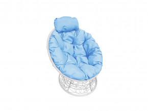 Кресло Папасан мини с ротангом голубая подушка в Тавде - tavda.magazinmebel.ru | фото