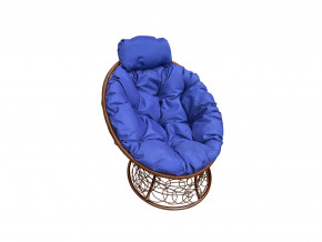 Кресло Папасан мини с ротангом синяя подушка в Тавде - tavda.magazinmebel.ru | фото