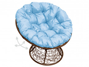 Кресло Папасан пружинка с ротангом голубая подушка в Тавде - tavda.magazinmebel.ru | фото