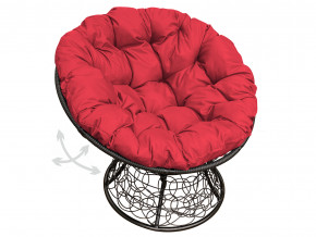 Кресло Папасан пружинка с ротангом красная подушка в Тавде - tavda.magazinmebel.ru | фото - изображение 1