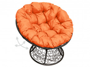 Кресло Папасан пружинка с ротангом оранжевая подушка в Тавде - tavda.magazinmebel.ru | фото - изображение 1