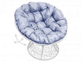 Кресло Папасан пружинка с ротангом серая подушка в Тавде - tavda.magazinmebel.ru | фото - изображение 1