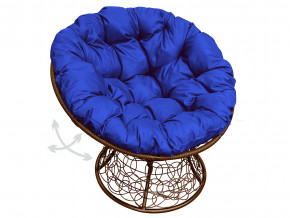 Кресло Папасан пружинка с ротангом синяя подушка в Тавде - tavda.magazinmebel.ru | фото - изображение 1