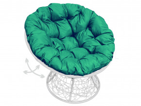 Кресло Папасан пружинка с ротангом зелёная подушка в Тавде - tavda.magazinmebel.ru | фото