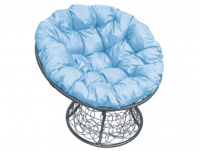 Кресло Папасан с ротангом голубая подушка в Тавде - tavda.magazinmebel.ru | фото