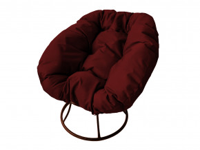 Кресло Пончик без ротанга бордовая подушка в Тавде - tavda.magazinmebel.ru | фото