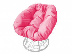 Кресло Пончик с ротангом розовая подушка в Тавде - tavda.magazinmebel.ru | фото - изображение 1