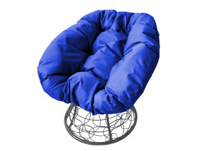 Кресло Пончик с ротангом синяя подушка в Тавде - tavda.magazinmebel.ru | фото