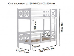 Кровать 2-х ярусная Аист-2 Прованс белый 1800х900 мм в Тавде - tavda.magazinmebel.ru | фото - изображение 2