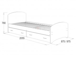 Кровать-6 одинарная с 2-мя ящиками 800*2000 венге/млечный дуб в Тавде - tavda.magazinmebel.ru | фото - изображение 2