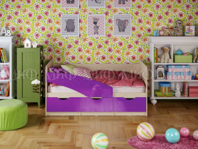 Кровать Бабочки 1600 Фиолетовый металлик в Тавде - tavda.magazinmebel.ru | фото