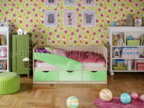 Кровать Бабочки 1800 Салатовый металлик в Тавде - tavda.magazinmebel.ru | фото