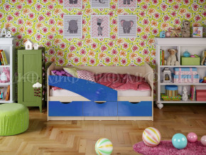 Кровать Бабочки 1800 Синий металлик в Тавде - tavda.magazinmebel.ru | фото