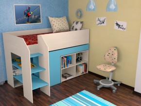 Кровать чердак Теремок 2 Голубой в Тавде - tavda.magazinmebel.ru | фото - изображение 1