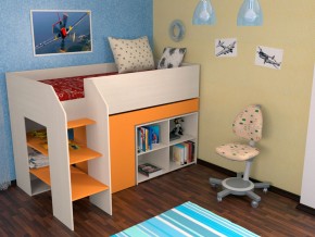 Кровать чердак Теремок 2 Оранжевый в Тавде - tavda.magazinmebel.ru | фото
