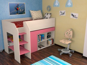 Кровать чердак Теремок 2 Розовый в Тавде - tavda.magazinmebel.ru | фото