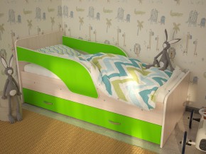 Кровать детская Максимка млечный дуб-лайм в Тавде - tavda.magazinmebel.ru | фото