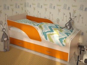 Кровать детская Максимка млечный дуб-оранж в Тавде - tavda.magazinmebel.ru | фото - изображение 1