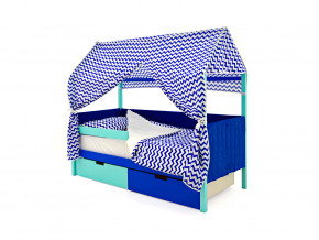 Кровать-домик мягкий Svogen с ящиками и бортиком мятно-синий в Тавде - tavda.magazinmebel.ru | фото - изображение 5