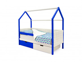 Кровать-домик мягкий Svogen с ящиками и бортиком сине-белый в Тавде - tavda.magazinmebel.ru | фото - изображение 1