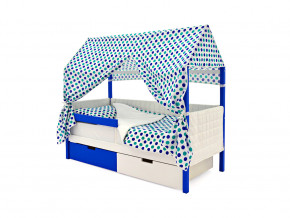Кровать-домик мягкий Svogen с ящиками и бортиком сине-белый в Тавде - tavda.magazinmebel.ru | фото - изображение 3