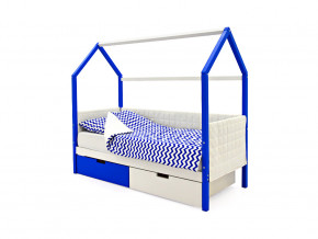 Кровать-домик мягкий Svogen с ящиками сине-белый в Тавде - tavda.magazinmebel.ru | фото