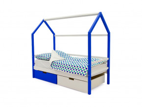 Кровать-домик Svogen с ящиками сине-белый в Тавде - tavda.magazinmebel.ru | фото