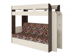Кровать двухъярусная Карамель 75 венге ткань машинки в Тавде - tavda.magazinmebel.ru | фото - изображение 1